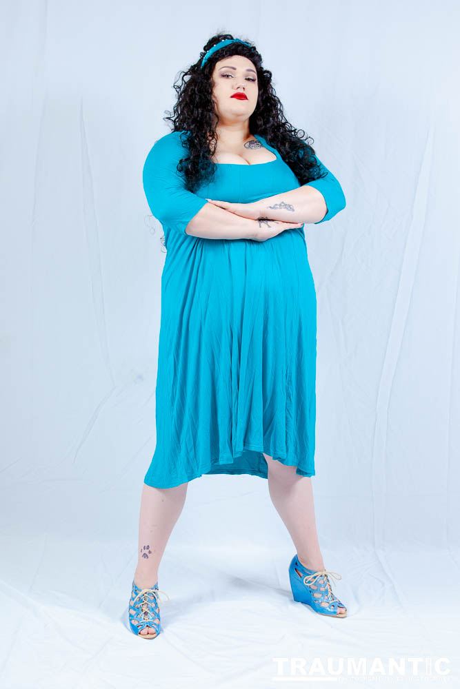 Dorian cosplaying as Deanna Troi from Star trek TNG.